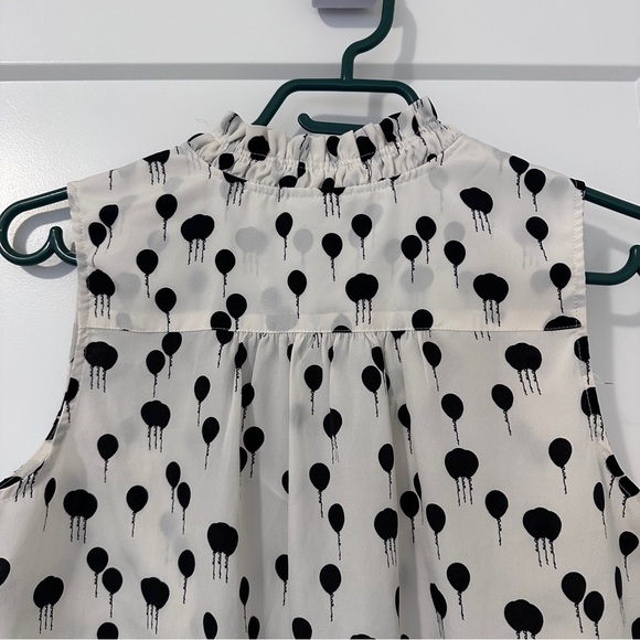 Anthropologie Maeve Black White Balloon Print Sleeveless Blouse Size XS Women’s - Picture 7 of 10